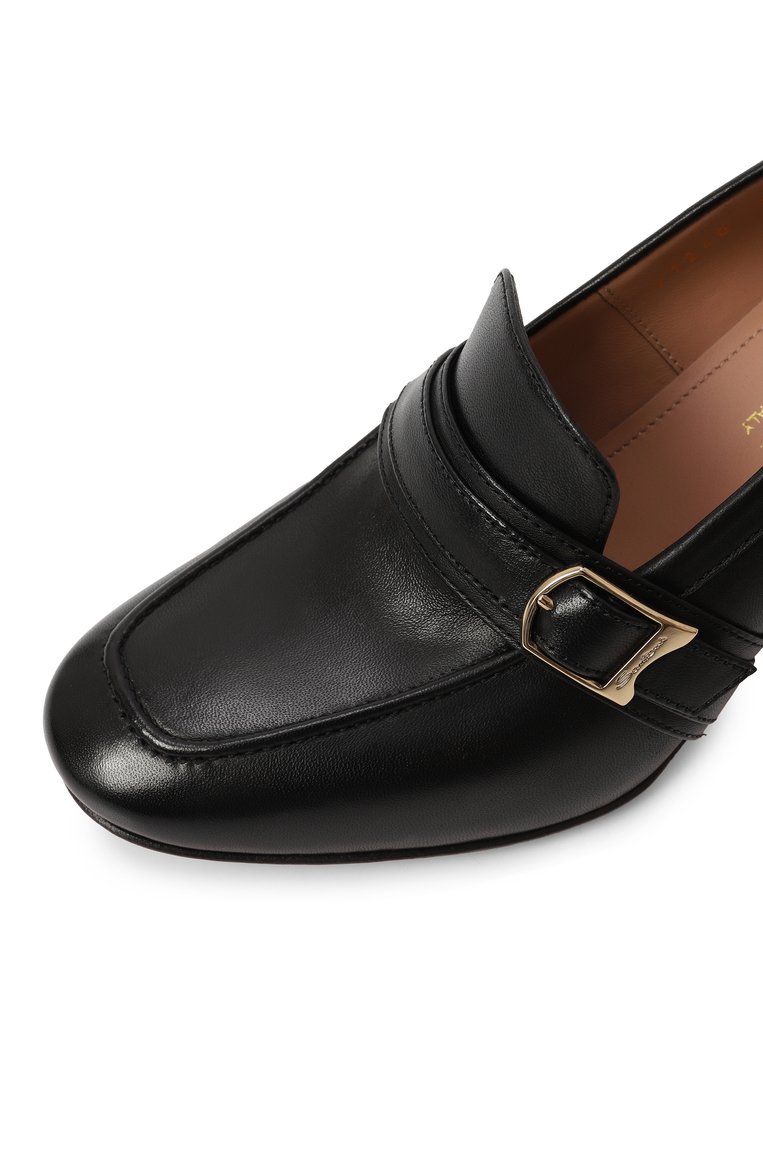 Женские кожаные туфли SANTONI черного цвета, арт. WDCG71240SX1NZZF | Фото 7 (Каблук высота: Высокий; Материал внешний: Натуральная кожа; Подошва: Плоская; Материал внутренний: Натуральная кожа; Каблук тип: Устойчивый)