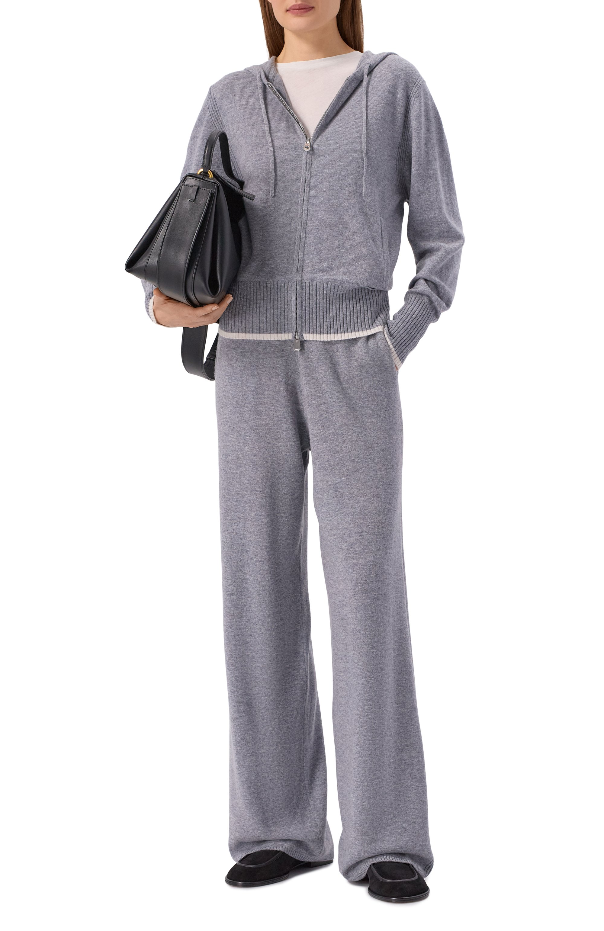 Брюки из шерсти и кашемира PINKO серого цвета по цене 27900 руб., арт. 105490/A2Q9, фото 2 Брюки из шерсти и кашемира PINKO, арт. 105490/A2Q9, фото 2