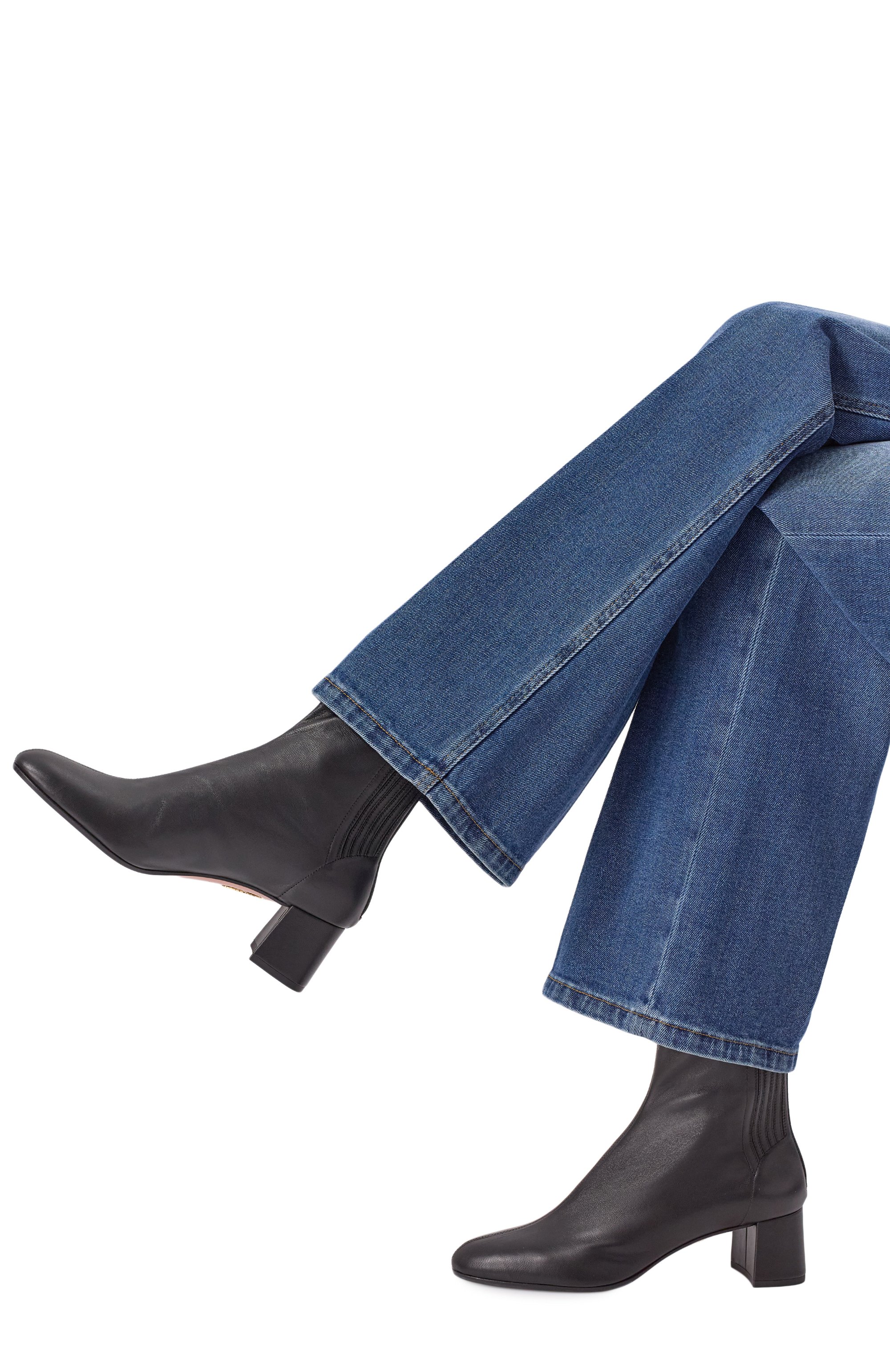 Кожаные ботильоны saint honore 50 AQUAZZURA черного цвета по цене 87900 руб., арт. SH0MIDB0/NAP, фото 2 Кожаные ботильоны saint honore 50 AQUAZZURA, арт. SH0MIDB0/NAP, фото 2