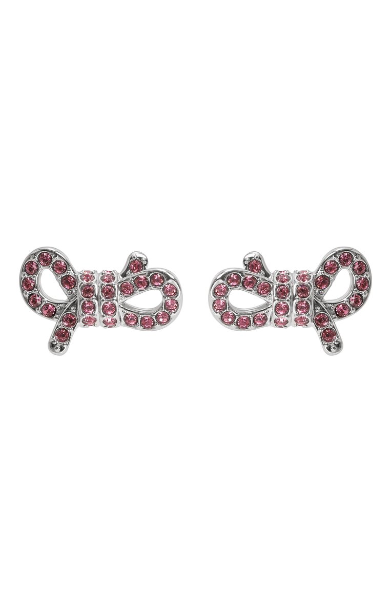Женские серьги lifelong bow SWAROVSKI розового цвета, арт. 5723557 | Фото 1 (Материал: Металл, Кристаллы; Нос: Не проставлено)