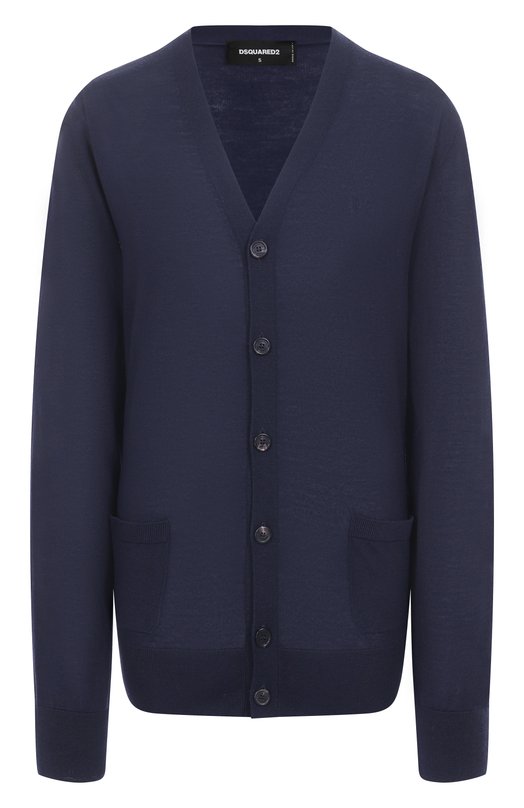 Шерстяной кардиган Dsquared2 S75HA1267/S18310 Синий S75HA1267/S18310
