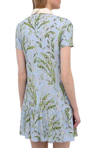 Платье из вискозы REDVALENTINO голубого цвета по цене 55200 руб., арт. VR3VAZ65/5MQ, фото 4 Платье из вискозы REDVALENTINO, арт. VR3VAZ65/5MQ, фото 4