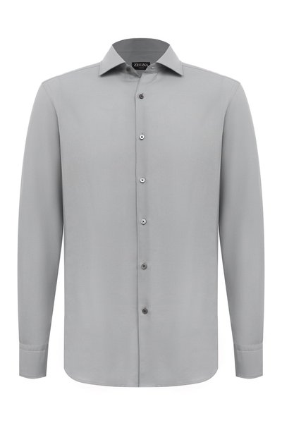 Мужская сорочка из хлопка и кашемира ZEGNA, арт. UCX44A6/SRF5