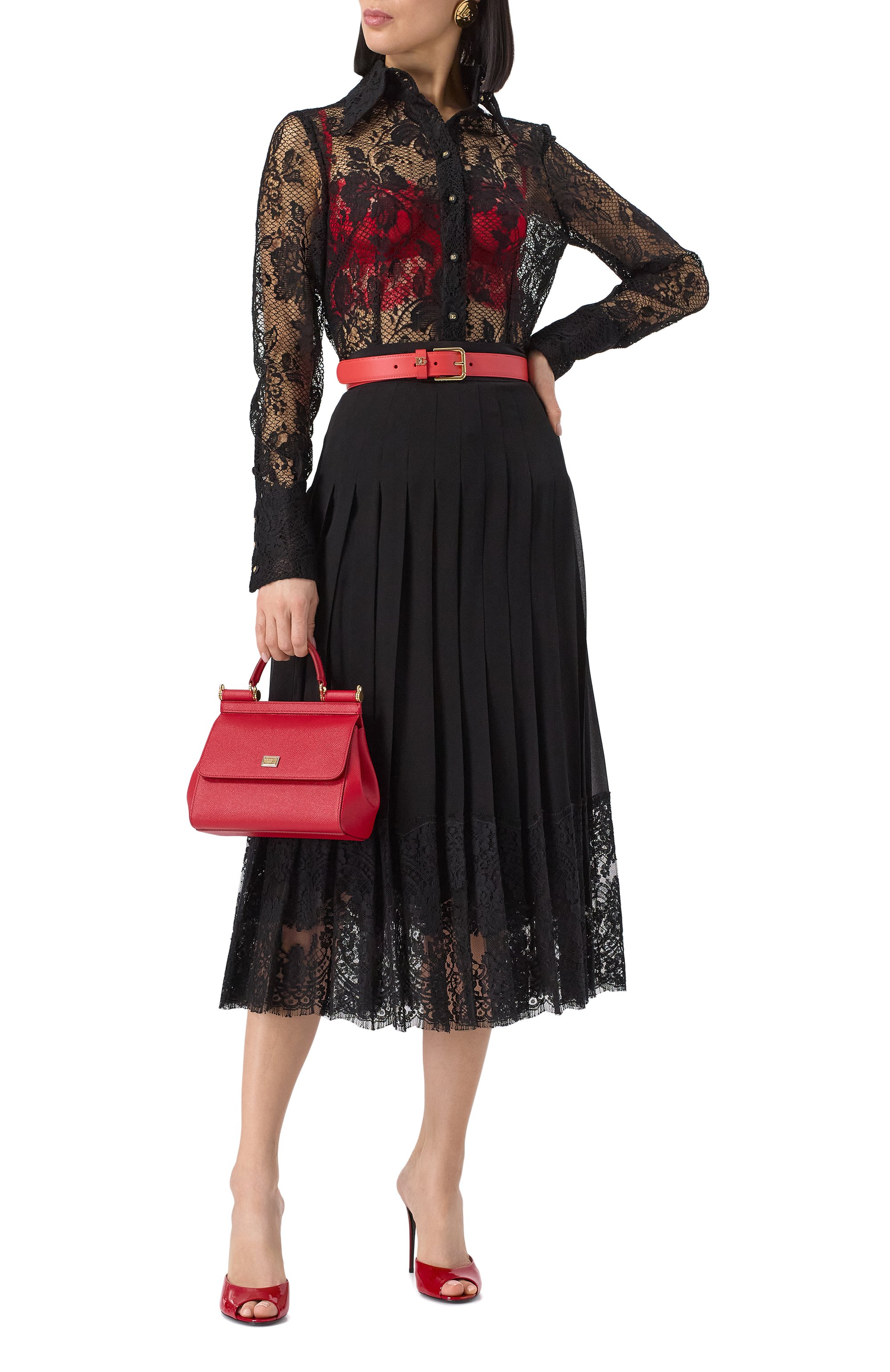 Юбка из шелка и хлопка DOLCE & GABBANA, арт. F4BFTT/FU1AR, фото 2