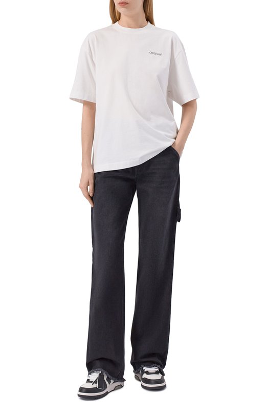 Кожаные кеды Out of Office Off-White 0WIA259C99LEA006 Чёрно-белый  0WIA259C99LEA006 Фото 3