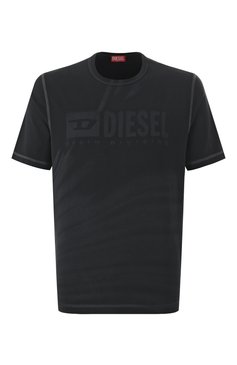 Мужская хлопковая футболка DIESEL черного цвета, арт. A16428/0LJBS | Фото 1 (Материал сплава: Проставлено; Длина (для топов): Стандартные; Драгоценные камни: Проставлено; Рукава: Короткие; Стили: Кэжуэл; Принт: С принтом; Материал внешний: Хлопок; Мужское Кросс-КТ: Футболка-одежда; Кросс-КТ: Джерси)