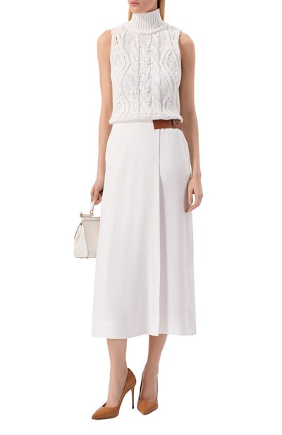 Хлопковый топ с отделкой пайетками LORENA ANTONIAZZI, арт. P26140MJ08A/2905, фото 2