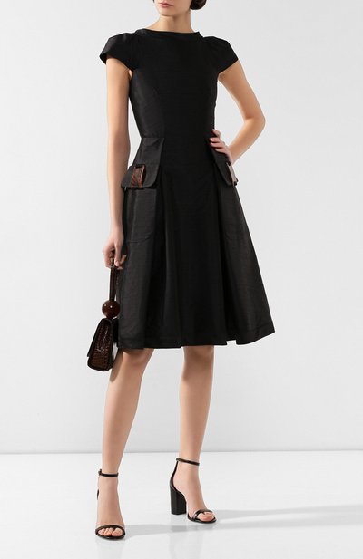 Шелковое платье GIORGIO ARMANI черного цвета по цене 282500 руб., арт. 0SHVA04T/T01I4, фото 2 Шелковое платье GIORGIO ARMANI, арт. 0SHVA04T/T01I4, фото 2