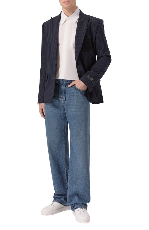 Шерстяной пиджак Balmain FH0SI815/WD25 Синий  FH0SI815/WD25 Фото 2