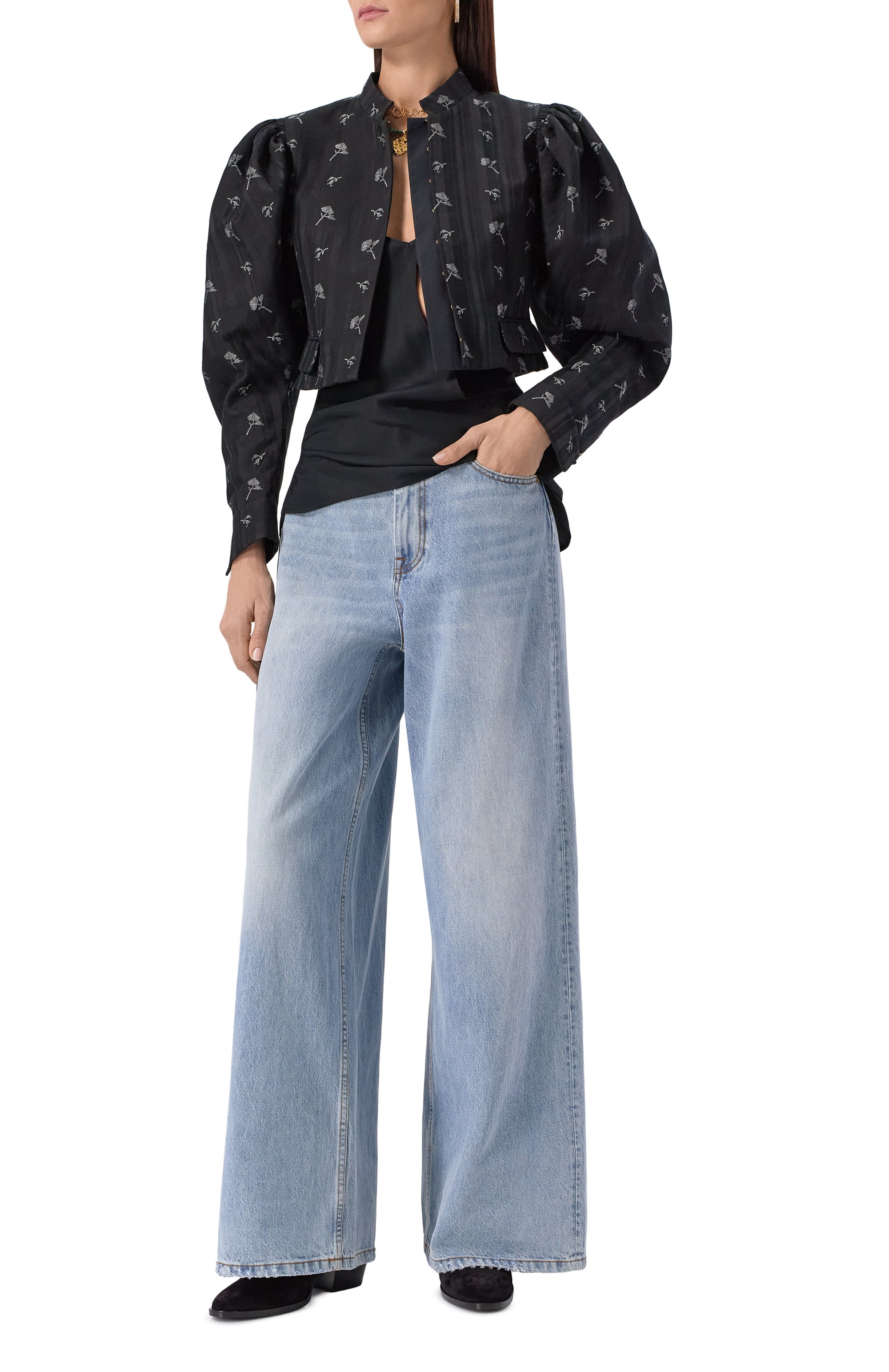 Жакет из хлопка и шелка CHLOÉ, арт. CH25UVE05425, фото 2