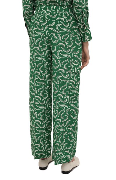 Шелковые брюки VICTORIA BECKHAM зеленого цвета по цене 71650 руб., арт. 1122WTR003312B, фото 4 Шелковые брюки VICTORIA BECKHAM, арт. 1122WTR003312B, фото 4