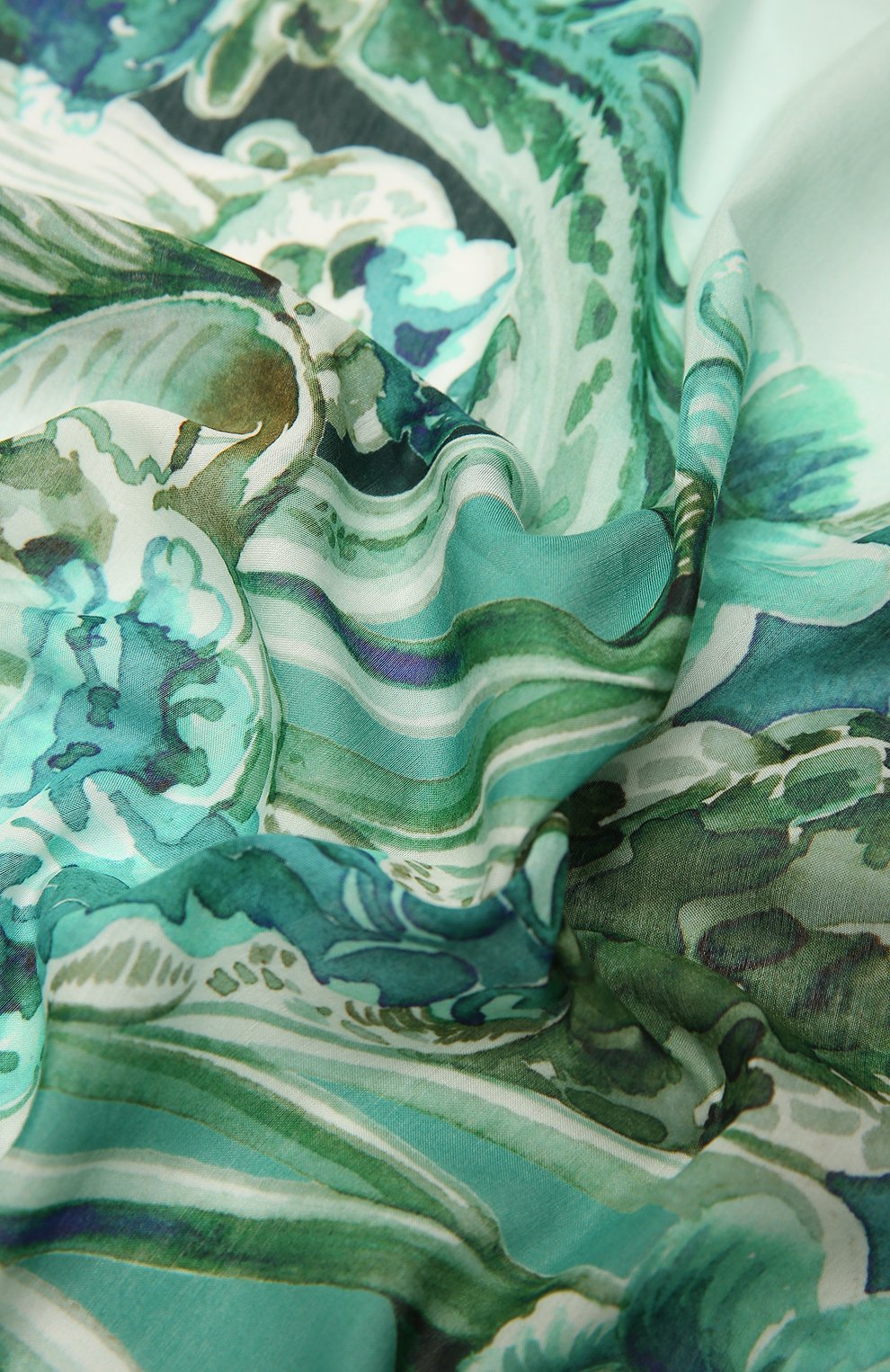 Платок из хлопка и шелка ETON зеленого цвета по цене 8225 руб., арт. A000 32970, фото 2 Платок из хлопка и шелка ETON, арт. A000 32970, фото 2