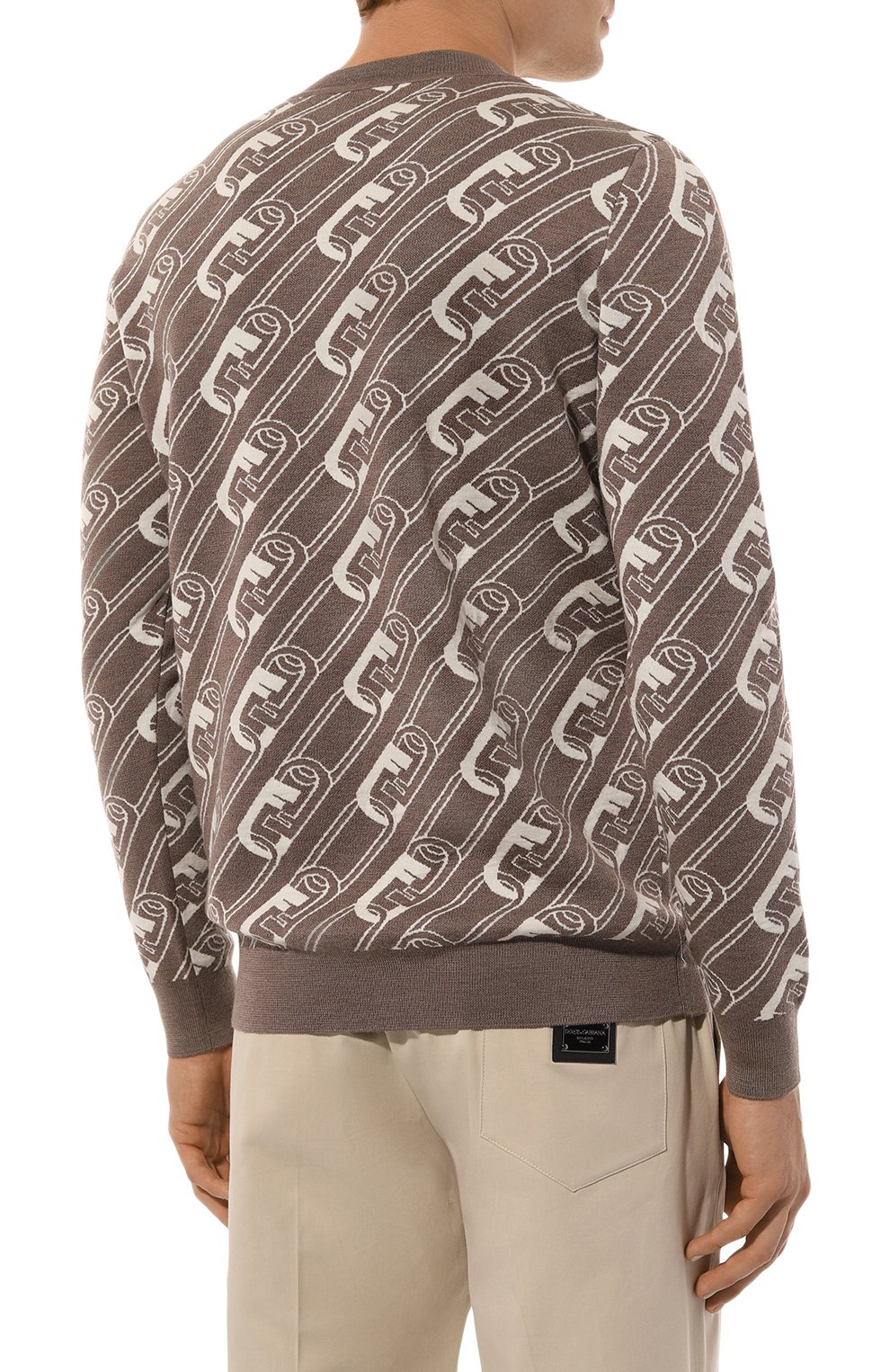 Шерстяной джемпер FENDI коричневого цвета по цене 87550 руб., арт. FZX061/AL3I/F0UHM, фото 4 Шерстяной джемпер FENDI, арт. FZX061/AL3I/F0UHM, фото 4