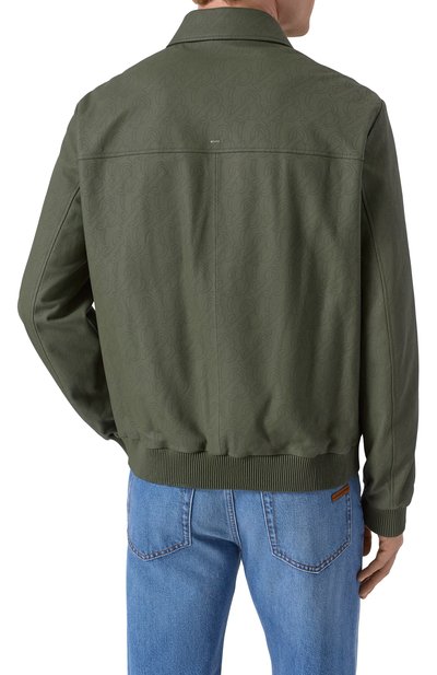 Кожаный бомбер STEFANO RICCI зеленого цвета по цене 919500 руб., арт. M7J5100176/NPVESR, фото 4 Кожаный бомбер STEFANO RICCI, арт. M7J5100176/NPVESR, фото 4