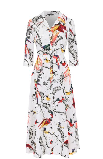 Приталенное платье-рубашка с принтом ERDEM, арт. PF17_20771PPP, фото 1