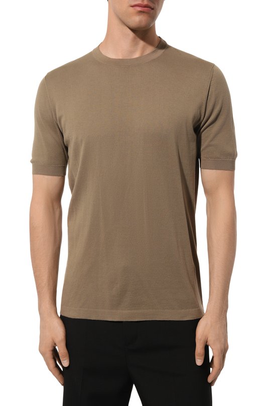 Хлопковый джемпер Kiton UMK0441K3 Коричневый  UMK0441K3 Фото 3