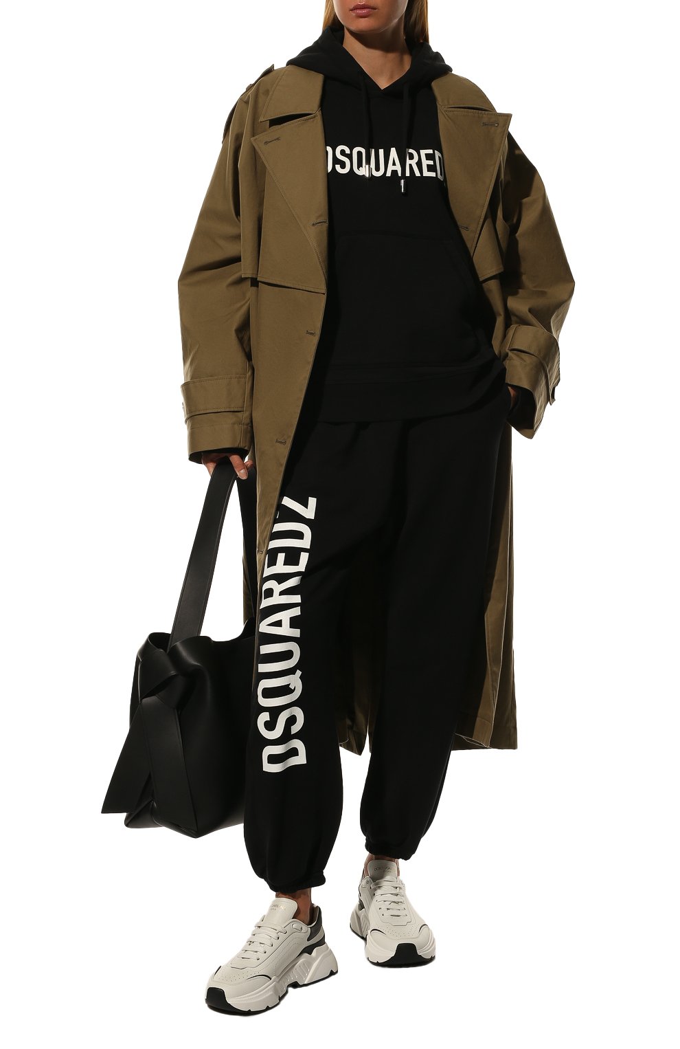Хлопковое худи DSQUARED2 черного цвета по цене 25450 руб., арт. S75GU0429/S25539, фото 2 Хлопковое худи DSQUARED2, арт. S75GU0429/S25539, фото 2
