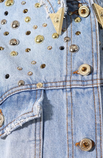 Джинсовая куртка VERSACE JEANS COUTURE синего цвета по цене 89950 руб., арт. C0HUA935-UDP420/A093K, фото 5 Джинсовая куртка VERSACE JEANS COUTURE, арт. C0HUA935-UDP420/A093K, фото 5