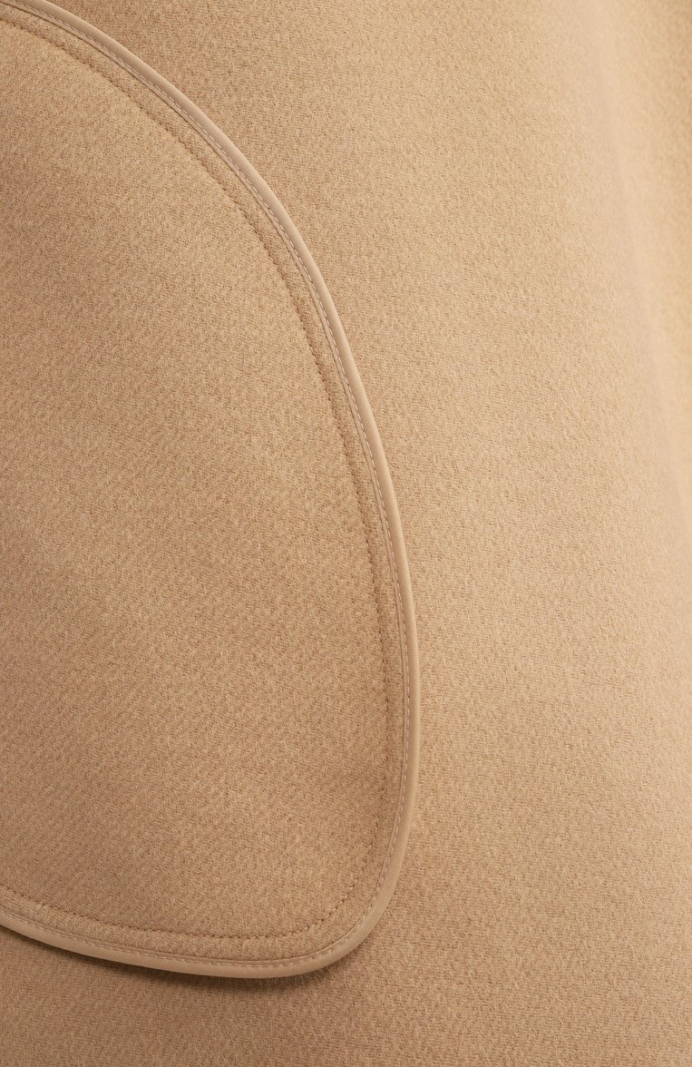 Женское шерстяное пальто MAX MARA STUDIO бежевого цвета, арт. CLES | Фото 7 (Материал внешний: Шерсть; Автоматизация состава: Проставлено; Автоматизация ТО: Проставлено; Длина (верхняя одежда): До колена; Рукава: Длинные; 1-2-бортны�е: Однобортные; Стили: Классический)