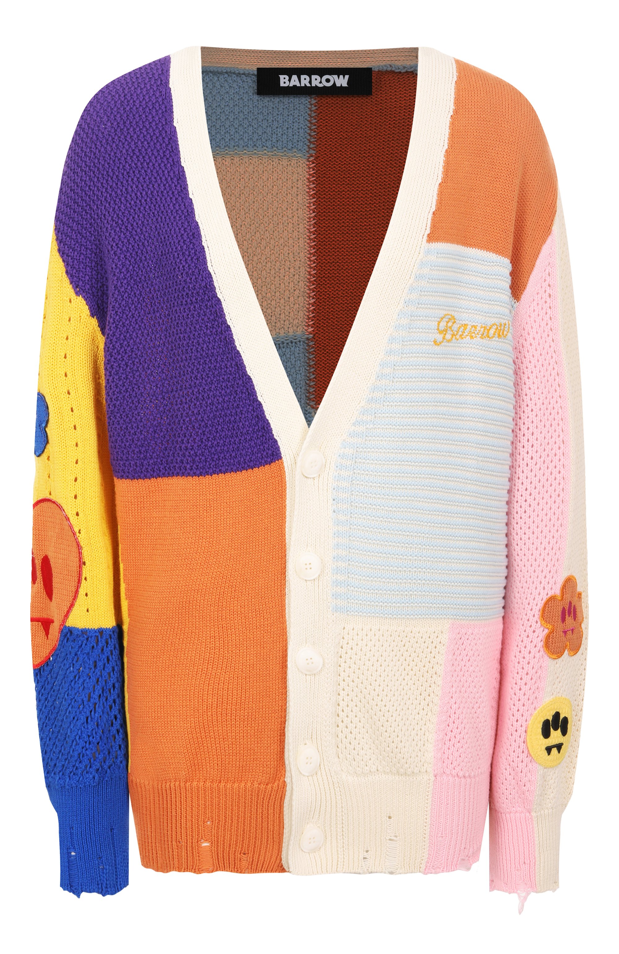 Хлопковый кардиган BARROW разноцветного цвета по цене 42400 руб., арт. S5BWW0CA078, фото 1 Хлопковый кардиган BARROW, арт. S5BWW0CA078, фото 1