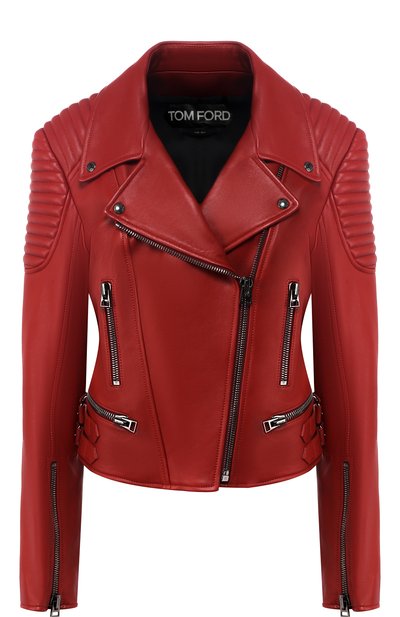 Приталенная кожаная куртка с косой молнией TOM FORD, арт. GIL490-LEX155, фото 1