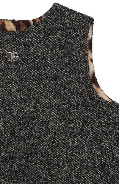 Шерстяное платье DOLCE & GABBANA темно-серого цвета по цене 71950 руб., арт. L54DJ1/FMZA0/10-12+, фото 3 Шерстяное платье DOLCE & GABBANA, арт. L54DJ1/FMZA0/10-12+, фото 3