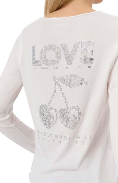 Хлопковый лонгслив-хен�ли ZADIG AND VOLTAIRE, арт. JWTN02607, фото 5