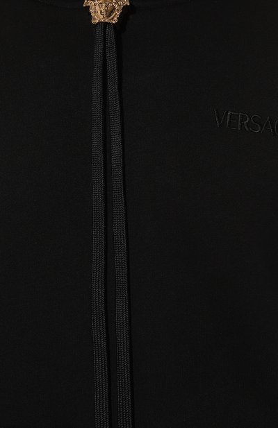 Хлопковое худи VERSACE черного цвета по цене 99500 руб., арт. 1008661/1A06213, фото 5 Хлопковое худи VERSACE, арт. 1008661/1A06213, фото 5