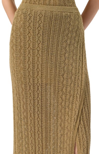 Юбка из вискозы TWINSET золотого цвета по цене 36600 руб., арт. 251TT3192, фото 5 Юбка из вискозы TWINSET, арт. 251TT3192, фото 5