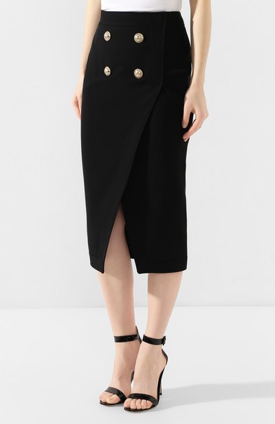 Юбка из смеси вискозы и шерсти BALMAIN, арт. TF14475/V093, фото 3