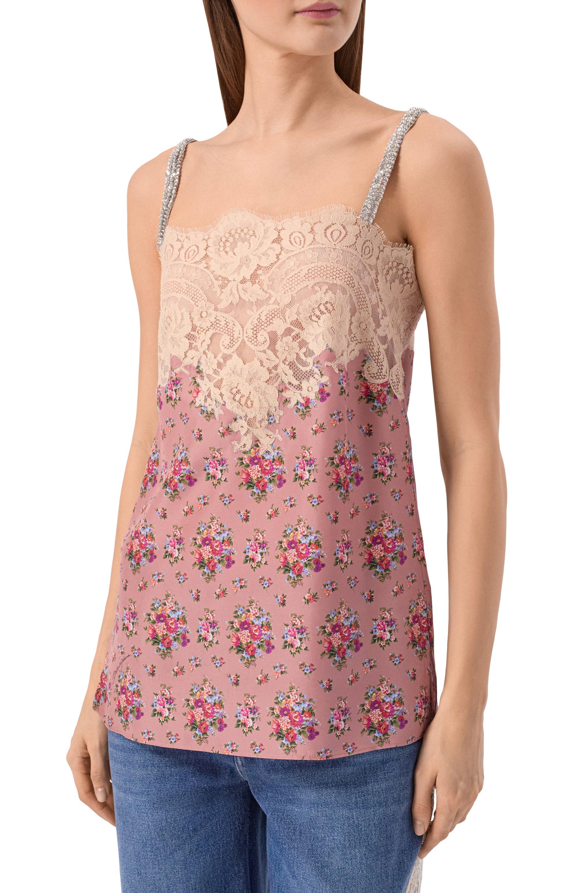 Топ из шелка и хлопка DOLCE & GABBANA, арт. F7BI9T/IS10G, фото 3