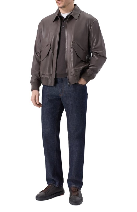 Кожаный бомбер MVST 54205/48-56 Коричневый  54205/48-56 Фото 2