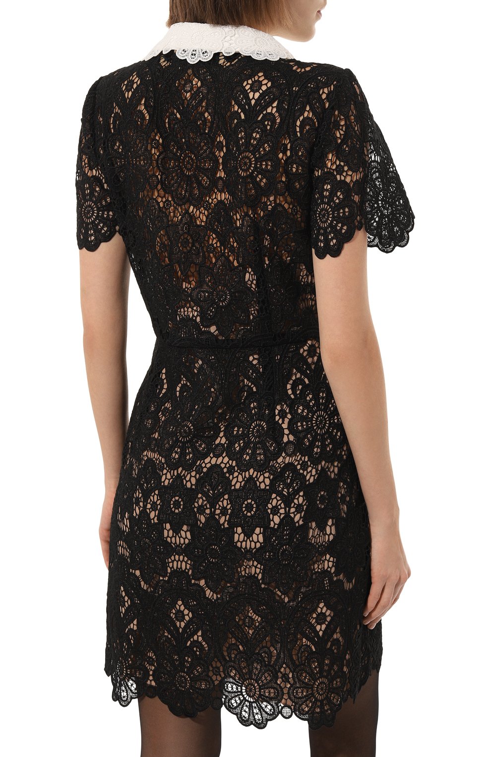 Кружевное платье SELF-PORTRAIT черного цвета по цене 66950 руб., арт. PF22-036C, фото 4 Кружевное платье SELF-PORTRAIT, арт. PF22-036C, фото 4