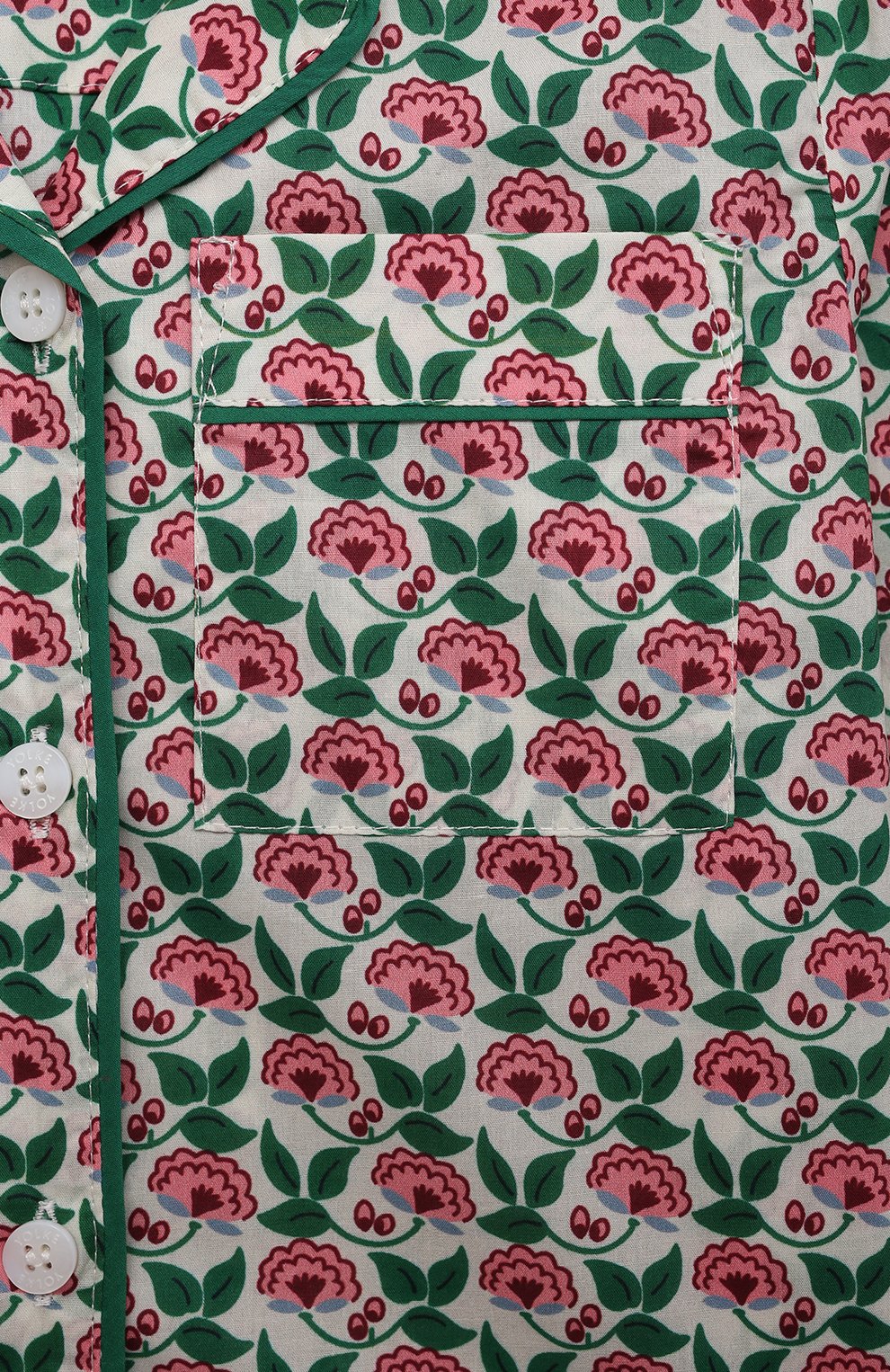 Хлопковая пижама LITTLE YOLKE зеленого цвета по цене 10550 руб., арт. AW21-12C-SP-GR, фото 6 Хлопковая пижама LITTLE YOLKE, арт. AW21-12C-SP-GR, фото 6