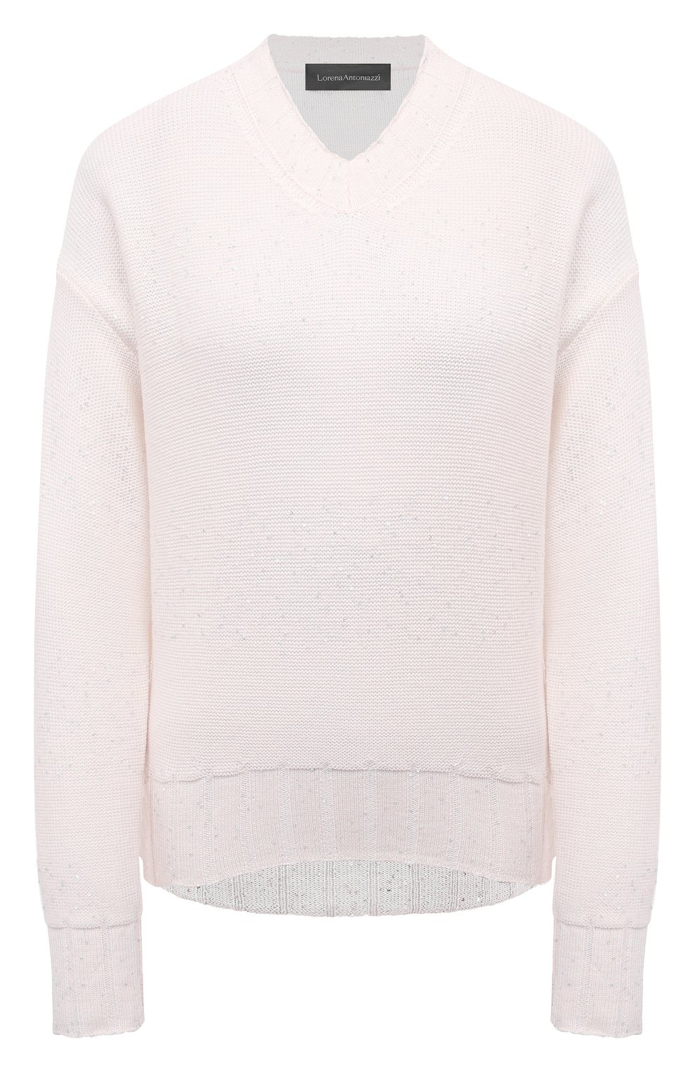 Шерстяной пуловер LORENA ANTONIAZZI белого цвета по цене 75150 руб., арт. A24117VM85A/2471, фото 1 Шерстяной пуловер LORENA ANTONIAZZI, арт. A24117VM85A/2471, фото 1