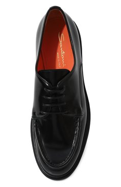 Женская кожаные дерби SANTONI черного цвета, арт. WUHW59867SM0BSQ0 | Фото 6 (Подошва: Платформа; Каблук высота: Низкий; Материал внутренний: Натуральная кожа; Материал сплава: Проставлено; Драгоценные камни: Проставлено)