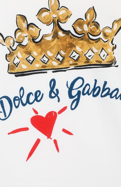 Хлопковая футболка DOLCE & GABBANA белого цвета по цене 10900 руб., арт. L4JT7N/G7SFF/8-14, фото 3 Хлопковая футболка DOLCE & GABBANA, арт. L4JT7N/G7SFF/8-14, фото 3