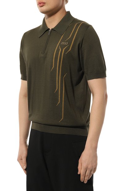 Поло из хлопка и шелка ZILLI, арт. KZP002M0142VAN000, фото 3