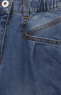Детские джинсы IL GUFO синего цвета, арт. A23PL410J0026/10A-14A | Фото 3 (Материал сплава: Проставлено; Нос: Не проставлено; Материал внешний: Хлопок; Детали: Потертости)
