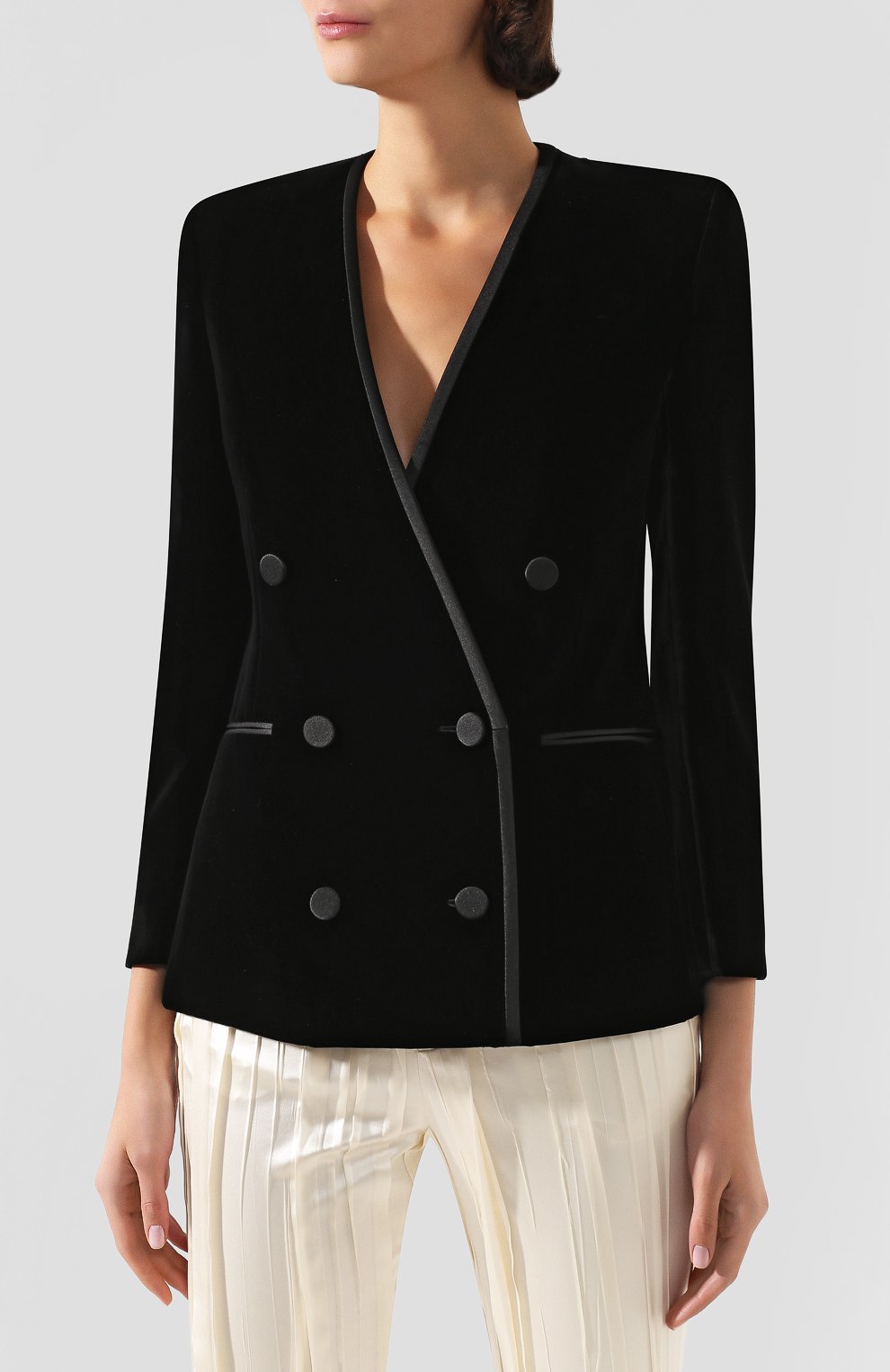 Жакет SAINT LAURENT черного цвета по цене 331500 руб., арт. 615864/Y525R, фото 3 Жакет SAINT LAURENT, арт. 615864/Y525R, фото 3