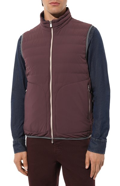 Пуховый жилет BRUNELLO CUCINELLI бордового цвета по цене 165000 руб., арт. MM403B2226, фото 3 Пуховый жилет BRUNELLO CUCINELLI, арт. MM403B2226, фото 3