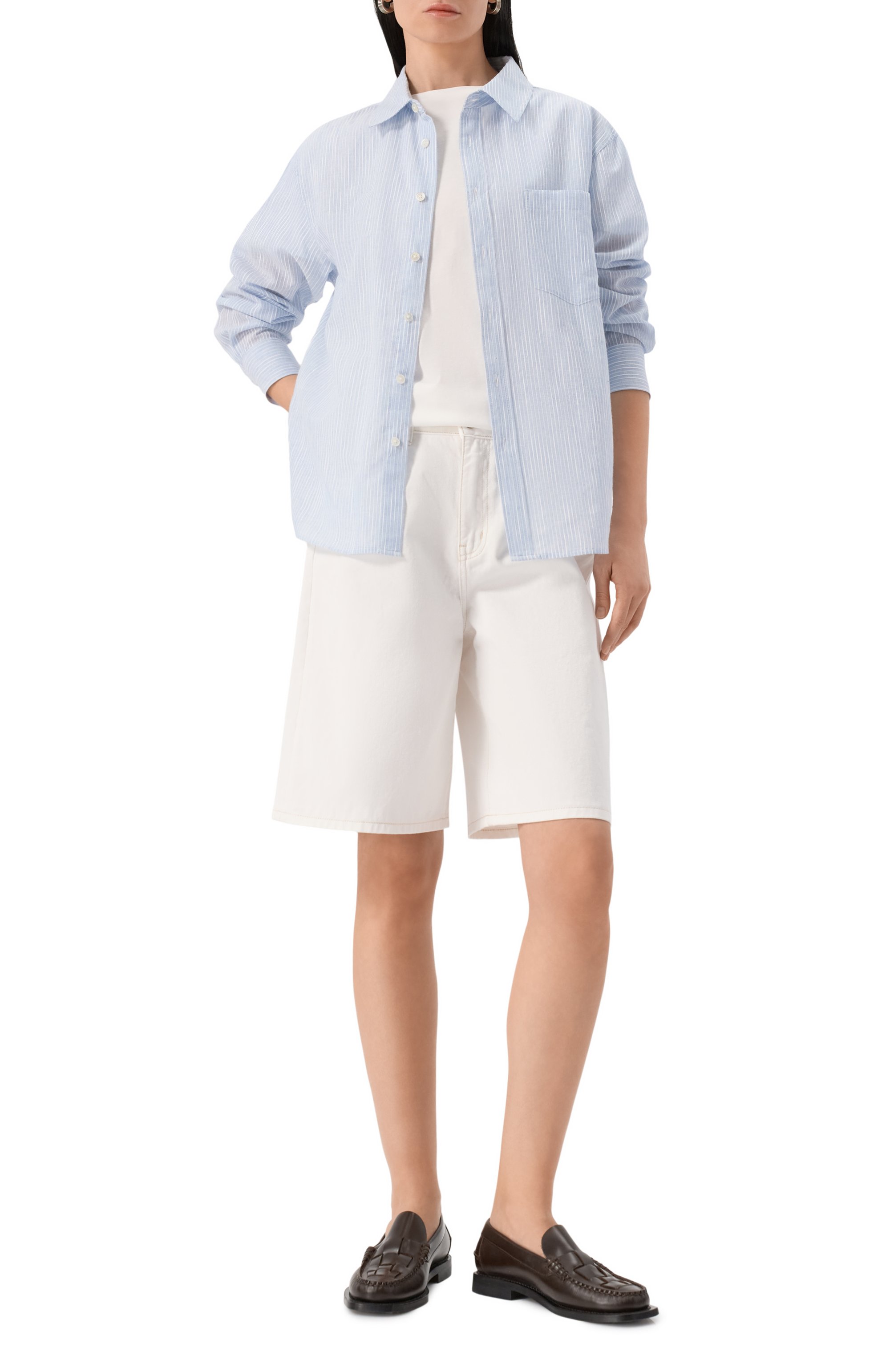 Хлопковая рубашка DUNST голубого цвета по цене 12600 руб., арт. UDSH5B123B2, фото 2 Хлопковая рубашка DUNST, арт. UDSH5B123B2, фото 2