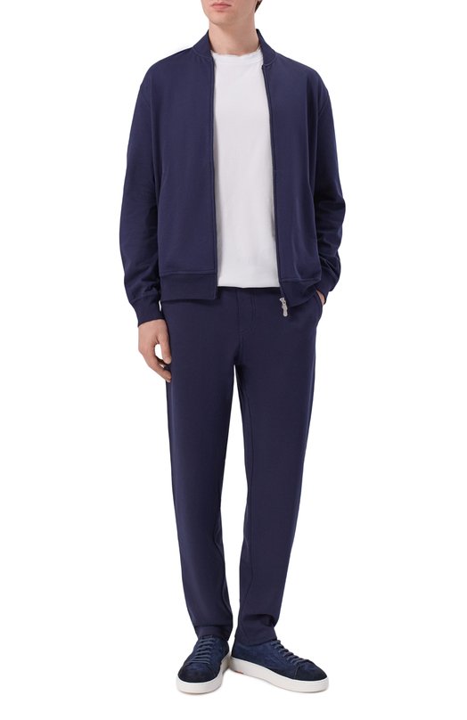 Хлопковые брюки Brunello Cucinelli MW8633243G Синий  MW8633243G Фото 2