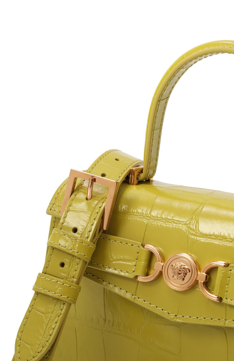 Женская сумка medusa '95 small VERSACE салатового цвета, арт. 1013824/1A08724 | Фото 3 (Материал сплава: Проставлено; Драгоценные камни: Проставлено; Материал: Натуральная кожа; Ремень/цепочка: На ремешке; Размер: small)