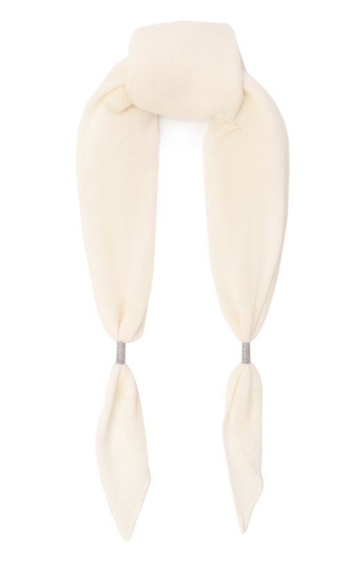 Кашемировый шарф Brunello Cucinelli MSCDFSW03 Кремовый MSCDFSW03