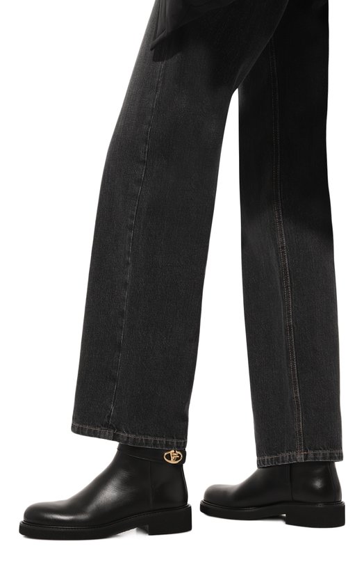 Кожаные полусапоги Vlogo Locker Valentino 5W2S0JS8/HJL Чёрный  5W2S0JS8/HJL Фото 3