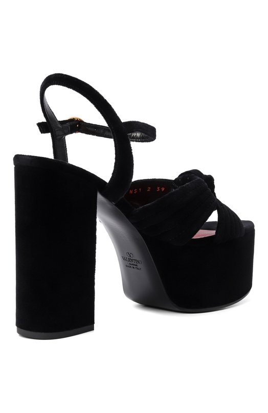 Бархатные босоножки Crasher 125 Valentino 8W2S0NS1/WPJ Чёрный  8W2S0NS1/WPJ Фото 5