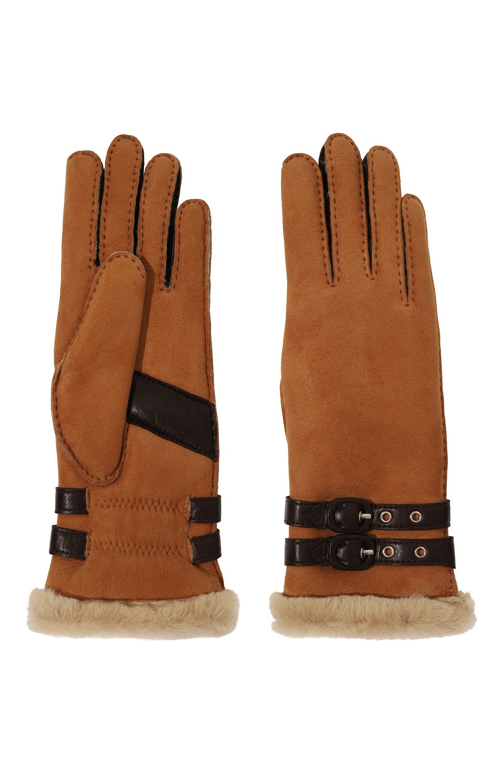 Замшевые перчатки AGNELLE коричневого цвета по цене 19750 руб., арт. B0MBERA, фото 2 Замшевые перчатки AGNELLE, арт. B0MBERA, фото 2
