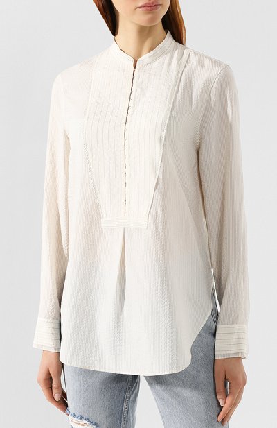 Шелковая блузка RAG AND BONE бежевого цвета по цене 31650 руб., арт. W286A0675, фото 3 Шелковая блузка RAG AND BONE, арт. W286A0675, фото 3