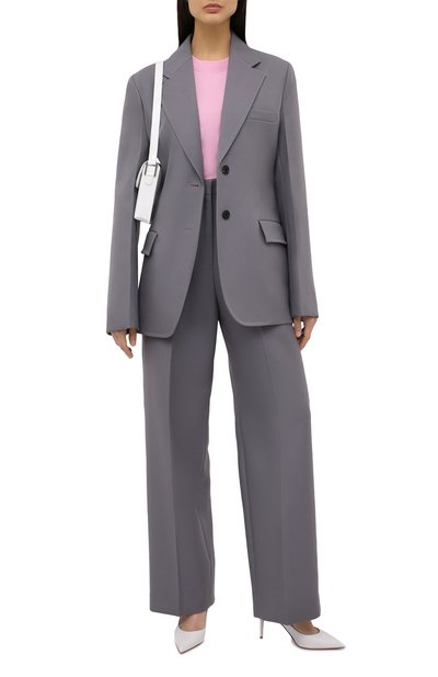 Шерстяные брюки JIL SANDER серого цвета по цене 108500 руб., арт. JSPS300425-WS201000, фото 2 Шерстяные брюки JIL SANDER, арт. JSPS300425-WS201000, фото 2